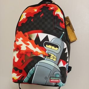 Sprayground Bender Graphic Backpack - Black and Red